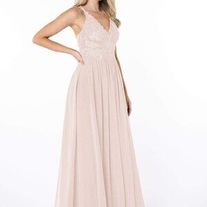 NWT Azazie Shanna in Champagne color - size 12 formal/bridesmaid dress